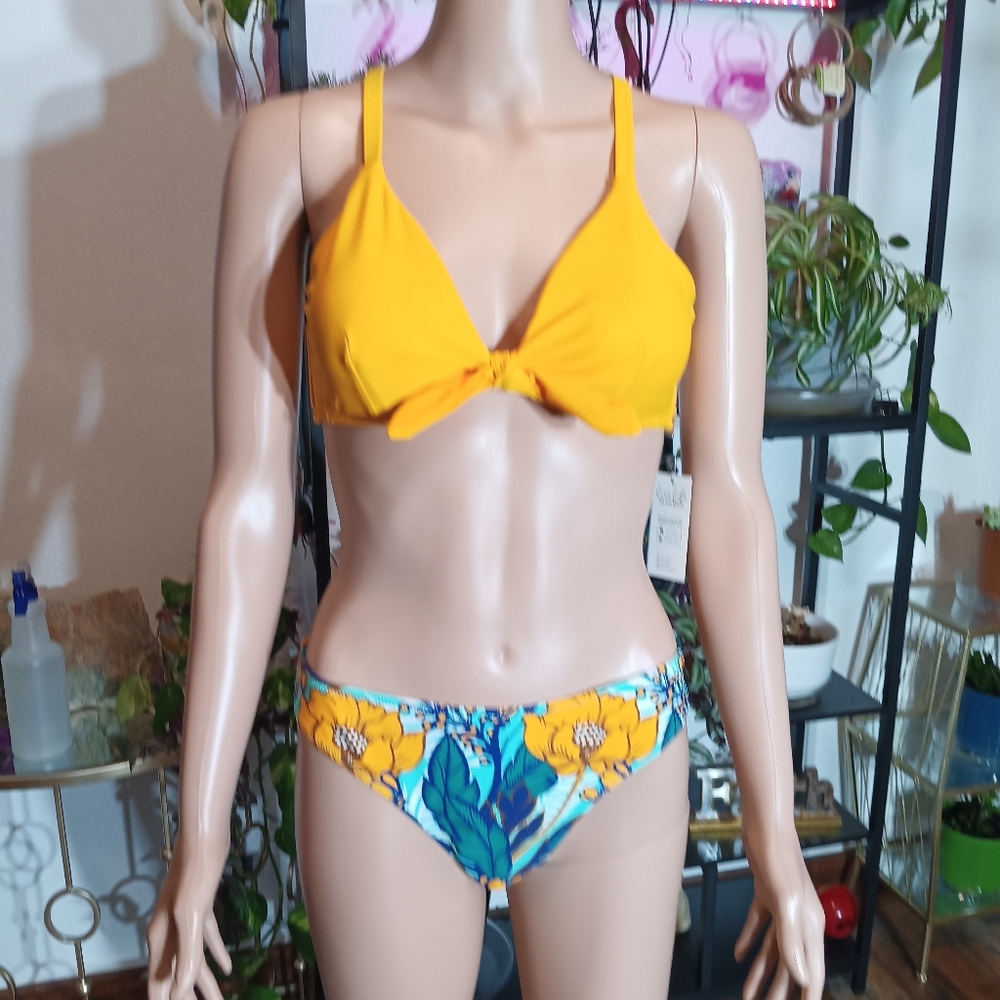 Yellow Floral Bikini Set